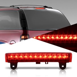 Auto Dynasty LED 3rd Third Brake Light Compatible with 2000-2006 Chevy Tahoe Suburban GMC Yukon XL 1500 2500, Rear Center Cab Cargo Lamp High Mount Stop light, Chrome Housing Red Lens
