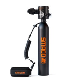 SMACO S300 Plus Mini Scuba Tank 0.5L Lung Air Tank Portable Mini Diving Tank Reusable Pony Bottle up to 10 Minutes Dive Time Backup Diving Oxygen Cylinder for Underwater Exploration Rescue