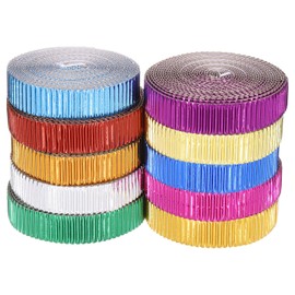Rebower Corrugated Cardboard Paper Sheets, Corrugated Paper Cardboard Inserts [for Craft and DIY Projects] - 0.8x26.7 Inch/Metal 10 Assorted Colors/1 Set