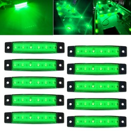 FZSSHYG Green Boat Interior Lights 12V Marine Boat Lights Waterproof Boat Navigation Lights for Deck Courtesy Transom Cockpit Bow and Stern, Kayak Yacht Fishing Pontoon Sailboat,10Pcs