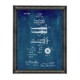 Duck Call Patent Art Midnight Blue Print in a Black Wood Frame (11" x 14") M10296
