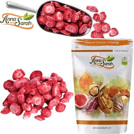Freeze Dried Sliced Strawberries 8 Oz, 100% Natural Sliced Fruit, Great for Healthy Snacks, Smoothies or Trail Mix, NO Added Sugar or Preservatives, Gluten-Free and Good for Vegan or Paleo Diets in Resealable Bag