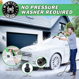 Wontolf Car Wash Foam Gun Foam Cannon Sprayer Kit with Car Wash Soap, Microfiber Car Wash Mitt, Storage Bag - Car Wash Kit - Snow Foam Blaster - Connects to Garden Hose - Car Accessories for Men