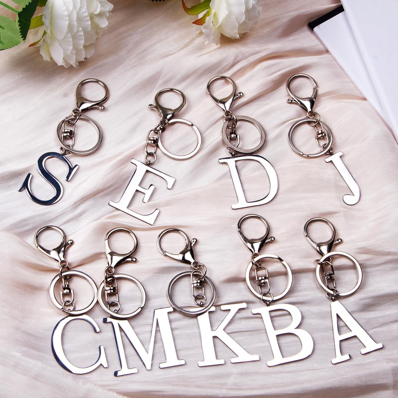 ORUZA Letter Keyring Alphabet Initial Keychain, Metal Letter Key Ring