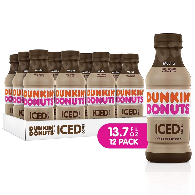 Dunkin Donuts Iced Coffee, Mocha, 13.7 Fluid Ounce (Pack of