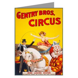 Circus Bareback Rider Miss Louise Hilton c1890 Notecard Set