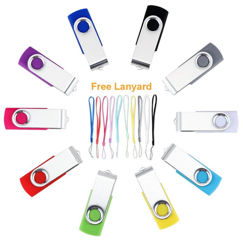 (NOT 512GB) Flash Drive 512MB USB 2.0 10 Pack Swivel