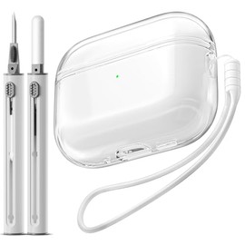 BAQIEJY for AirPods Pro 3 Case, Clear Soft Transparent Military Grade Shockproof Cover, Compatible with AirPods Pro 3 Generation Case (2025), Compatible with Wireless Charging, White