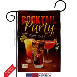 All Night Long Burlap Garden Flag - Pack Beverages Cocktail Margarita Mojito Bloody Mary Mai Tai Summer Tropical Refreshing Support Our Troops - House Yard Gift Double-Sided 13 X 18.5