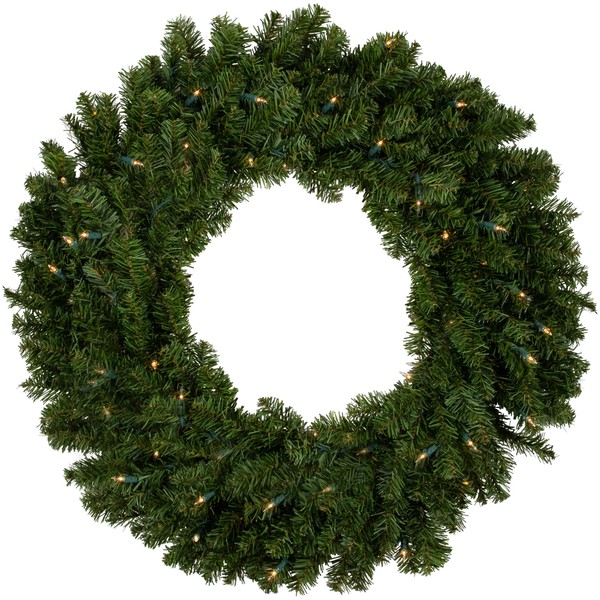 Northlight - Pre-Lit Canadian Pine Artificial Christmas Wreath, 30-Inch with