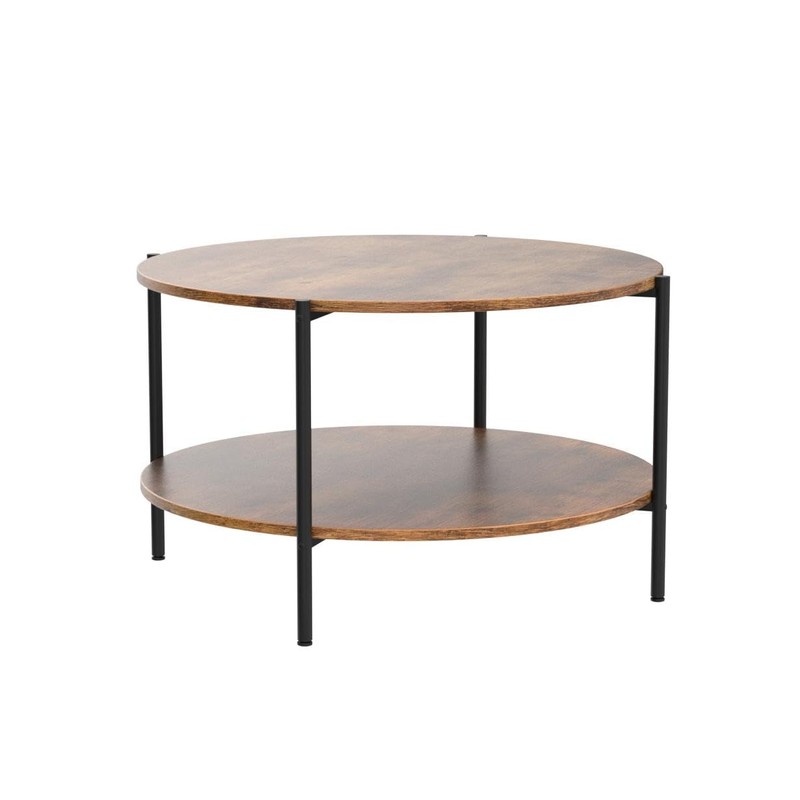 WLIVE Round Coffee Table, 32.6" Small Coffee Table with Storage