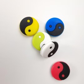 Jinshining Green Tai Chi Pattern Tai Chi Shape Tennis Racket Vibration Dampener Soft Silicon Racket Dampener Cartoon Shape Tennis Racquet Shock Absorbers Tennis Racket for Racquetball