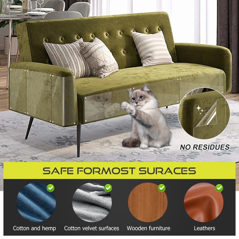 Anti Cat Scratch Furniture Protector, 6 Pack Couch Protector from