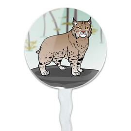 Bobcat Lynx Cat Cupcake Picks Toppers Decoration Set of 6