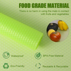 Refrigerator Liners, 7 PCS EVA Fridge Liner Refrigerator Mats for Shelves Washable Shelf Liner for Drawer Kitchen Cupboard Table Vegetables Pads, Easy to Clean Waterproof Placemats 17.7 x 11.4 Inches