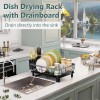 AIDERLY Dish Drainer Rack with Drip Tray Cutlery Holder Plate