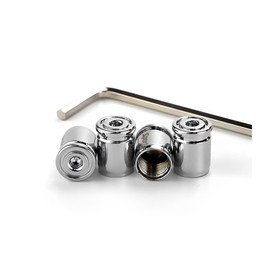 TSUGAMI Tire Valve Stem Cap, Anti-Theft Design Zinc Alloy Stem Covers, 4 Pcs Auto Wheel Cap Sets with Rubber Seal, Universal Vehicle Accessories Fit for Cars, Trucks, Motorcycles, Bicycles (Silver)