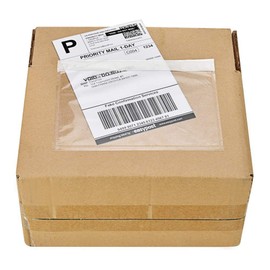 9527 Product 7.5" x 5.5" Clear Adhesive Top Loading Packing List/Shipping Label Envelopes (500 Pack)