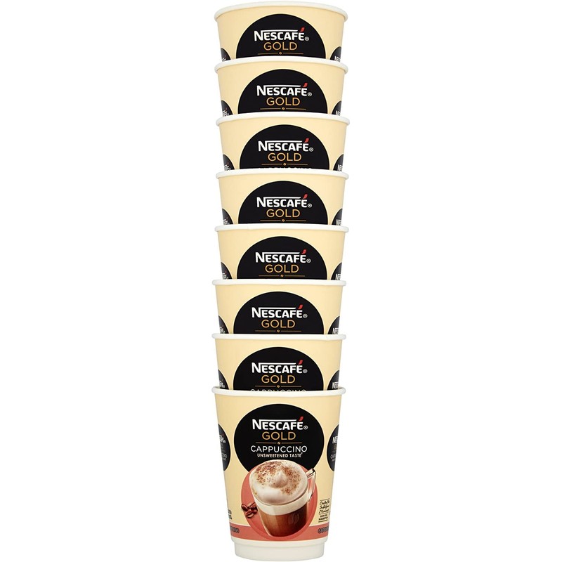 2 x 8 Sleeves Gold Instant Fresh Hot Unsweetened Cappuccino