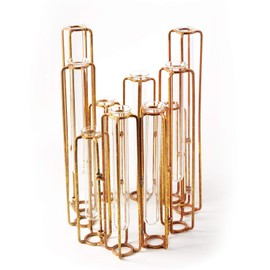 Two's Company Lavoisier Hinged Flower Vases, 11.75-inches Height, Metal, Gold, Set of 3, Home Décor