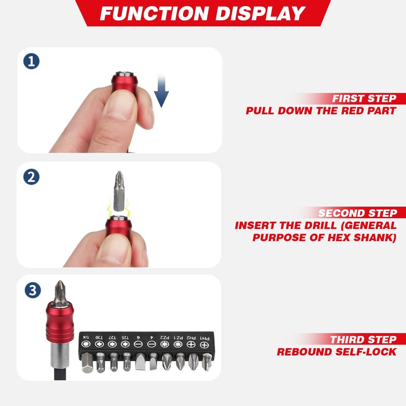 Dekton 2PC 1/4" Quick Release Bit- Fix Holder Pro -