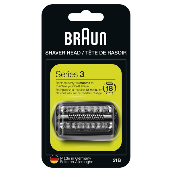Braun 21B Shaver Replacement Part, Black, Compatible with Models 300s and 310s (packaging may vary)