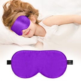 Kids Sleep Mask Eye Cover, 100% Real Natural Pure Silk Eye Mask with Adjustable Strap, Blindfold Kids Eye Mask for Sleeping, Eye Shade for Boys Girls and Adult, Pressure-Free Comfort (Violet)