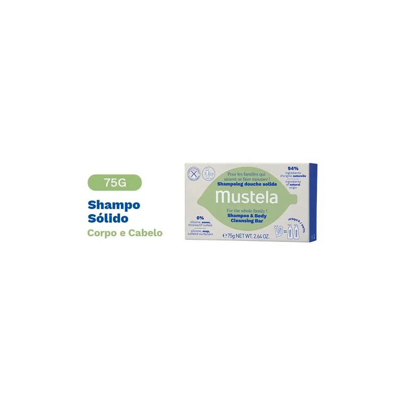 Champú Sólido Mustela Para Cuerpo Y Cabello 75g