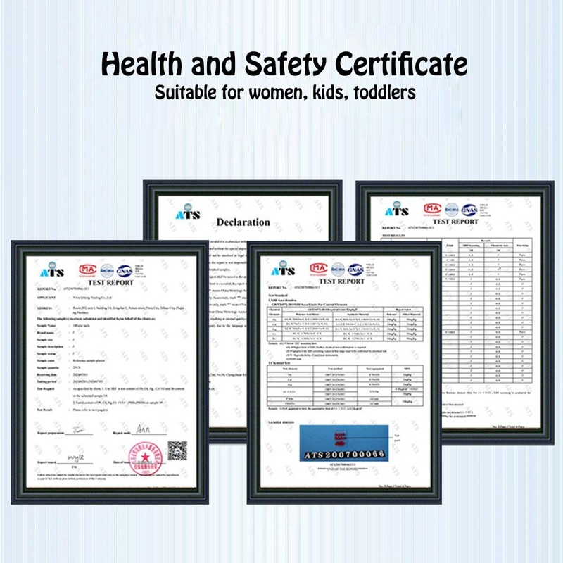 ANDGING Pink Press on Nails Square Short Medium Glitter Glue