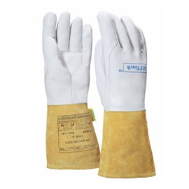 [Weldas] SOFTouch™ Top Grain Goatskin Welding Gloves, Suitable for Precision Welding of TIG, Plasma, Small MIG Welding, 10-1009L, White, Large