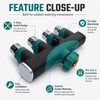4-Way Garden Hose Connector for Outdoor Faucets – Zinc Alloy