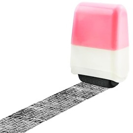 Fokmuaex 1pcs Privacy Roller Seal - Identity protection Seal for car keys/wallets/travel essentials - reusable pink ring plastic applicator