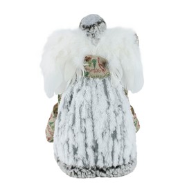 14" Woodland Sherpa Fabric Angel Christmas Tree Topper or Table Top 514404