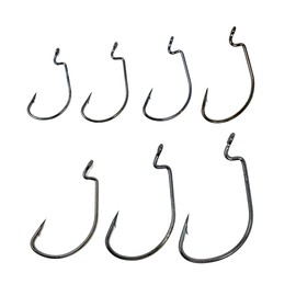 eeldog Offset Hooks Set for Bass Worm Soft Lures (1/0, 100 Count)