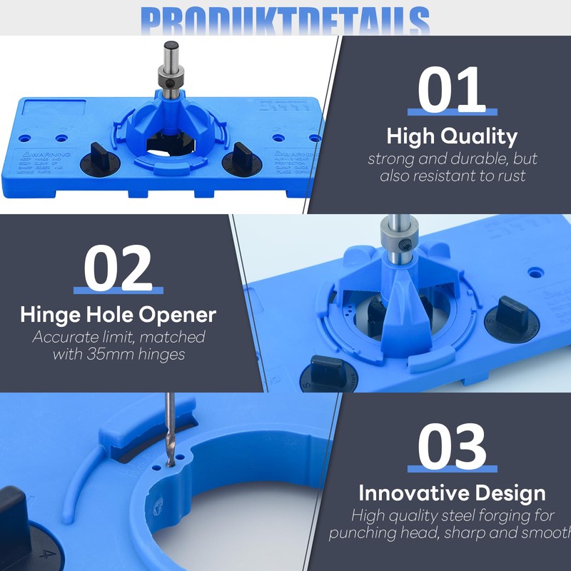 Kaelah Hinge Drilling Template, Pot Hinge Template Set Door Hole
