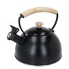 La Cafetière LCWHKETBLK Black Whistling Kettle with Wooden Handle, 1.6L,