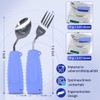 Ehucon Adaptive Weighted Silver Tableware Angle Spoon and Fork Set