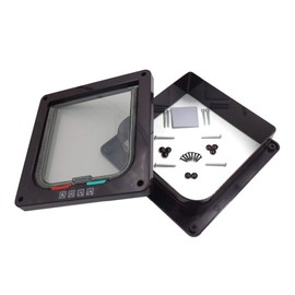 Dog Cat Flap Door with 4 Way Security Lock Flap Door for Dog Cats Kitten ABS Plastic Small Pet Gate Door Kit Cat Dogs Flap Doors (Brown)