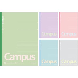 Kokuyo No-3CBTN-L40X5 Campus Notebook, Limited Positive Smokey, Semi B5, Doted, B Ruled, 30 Sheets, 5 Colors Pack