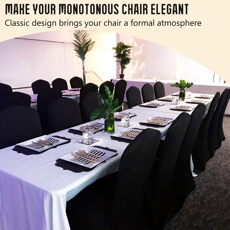 JALANCY 1 Pack Black Stretch Polyester Spandex Chair Covers Universal