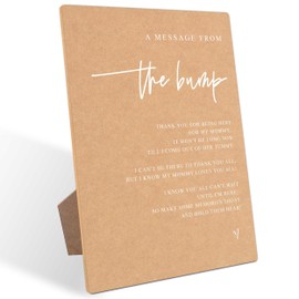 A Message From the Bump Baby Shower, Country Style Baby Shower Sign for Gender Reveal Party, Reception and Baby Shower, Wooden Sign with Stand, Gender Reveal Gifts Ideas, Gender Reveal Gifts,6