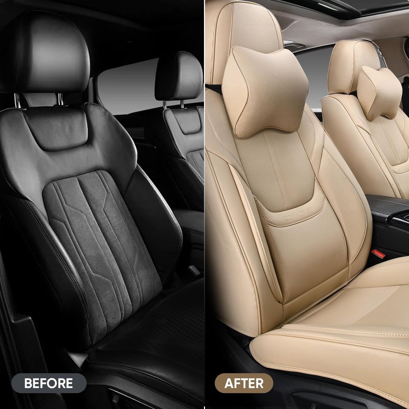 KIDYACWST Auto Car Seat Covers Accessories Front Seat Leather Cushion