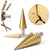 3 Pcs Large HSS Steel Step Cone Drill Bit Set