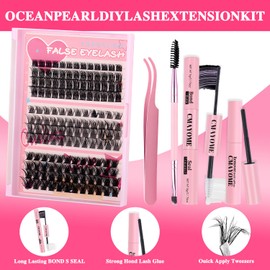 MOTIBACK Wimpern Extensions Set 148 Stück Lashes Cluster 40D+50D+100D Lash Extension mit Wimpernkleber dauerhaft, Wimpern Pinzette und Wimpern Remover, Individual Lashes 10-16mm C/D Curl