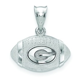 Logoart Sterling Silver University Of Georgia Football Pendant