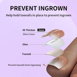 Ombre French False Toenails Kit, 240 PCS Square Short Press on Nails for Toe, Gradient Pink French Fake Toe Nails, Soft Gel Pink Tip Stick on Toenails with Glue for Easy Nail Art, Suitable for Women