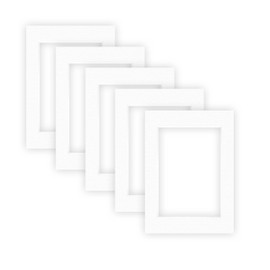 nielsen Conservation Passepartout Cardboard 2.2 mm | Set of 5 | External Format 13 x 18 cm for Picture Format 9 x 13 cm | Polar White (Bright White) | Textured Surface