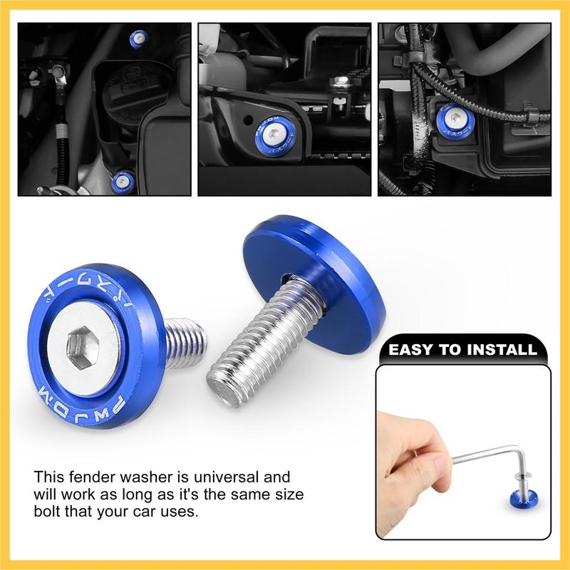 REPAIROCK 10pcs Fender Washer Bumper Washer M6 Bolts Engine Bay
