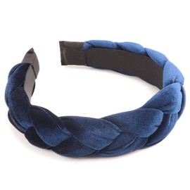 DRESHOW Braided Headbands for Women Velvet Hair Hoop Elastic Criss Cross Hair Bands Accessories