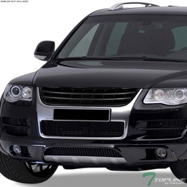 Glossy Black Horizontal Front Hood Bumper Grill Grille Guard ABS Compatible With 03-07 VW Touareg